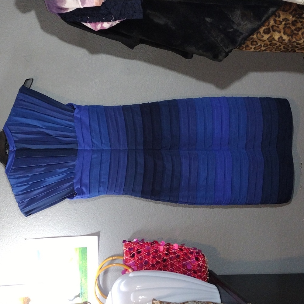 TADASHI Collection Tadashi Shoji Blue Hues Ombre Pencil Dress - Picture 5 of 5